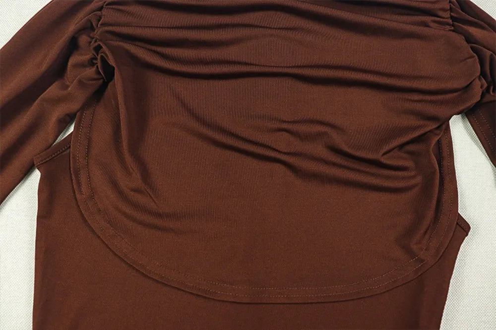 FLARORA Elegant Solid Color Ruched Jumpsuit Woman Bandage Patchwork Sleeveless Bodycon Jumpsuits Evening Party One Piece Overall Badiee Stylez