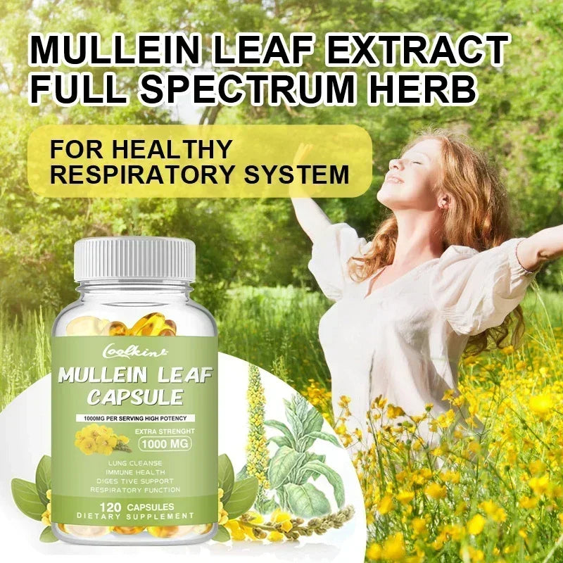 Mullein Leaf - Clear Lungs and Detoxify, Breathe Healthily, Relieve Headaches Supplement