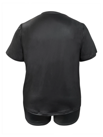 LW Letter Print plus size casual Two-piece Shorts Set 2024 Women Short Sleeve Tracksuit Casual Matching Suit for Summer