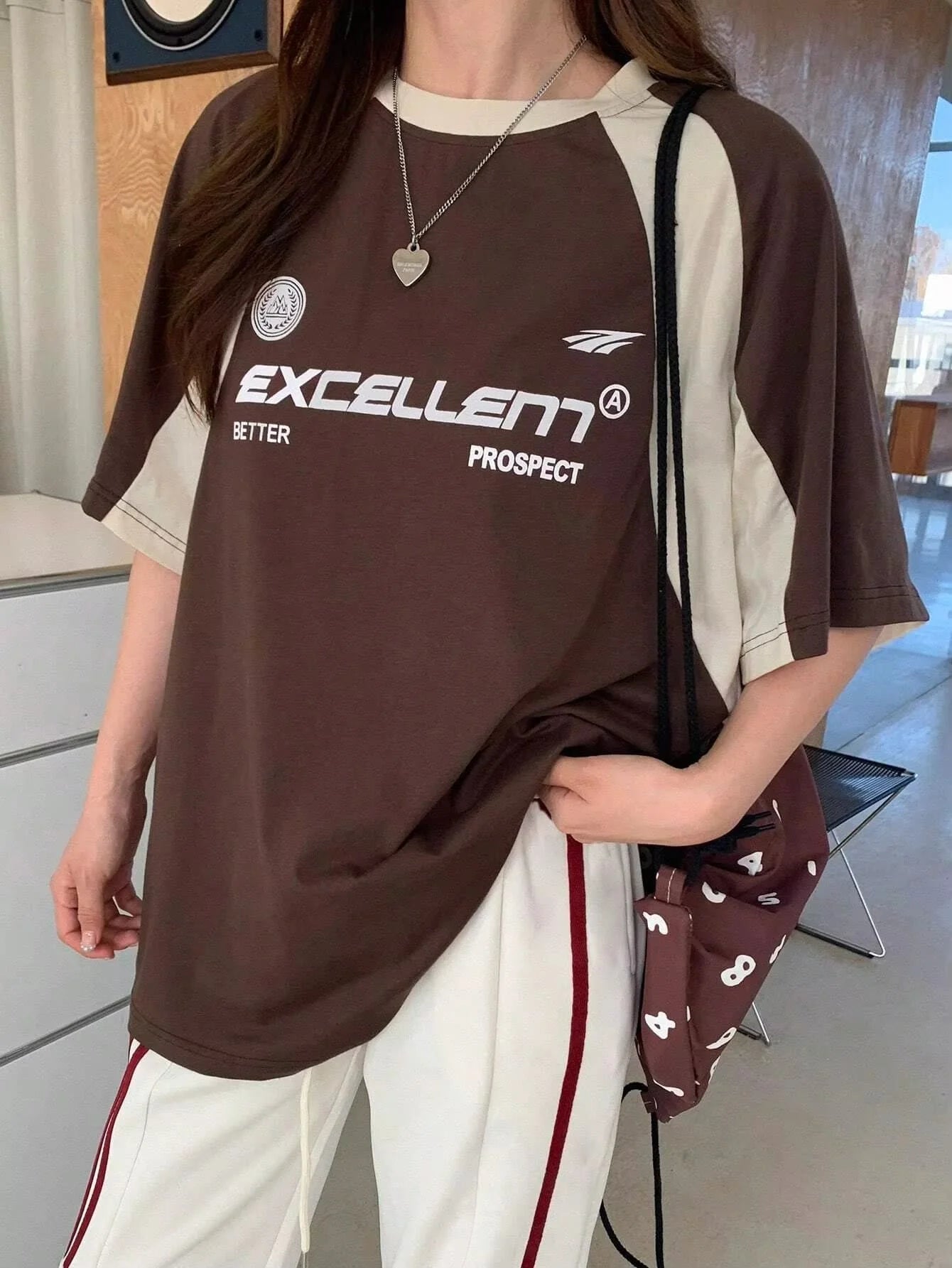 Women's Contrast Letters Printed Round Neck Short Sleeve T-Shirt Summer Women Clothing Fashion Korean Y2K Streetwear Tops