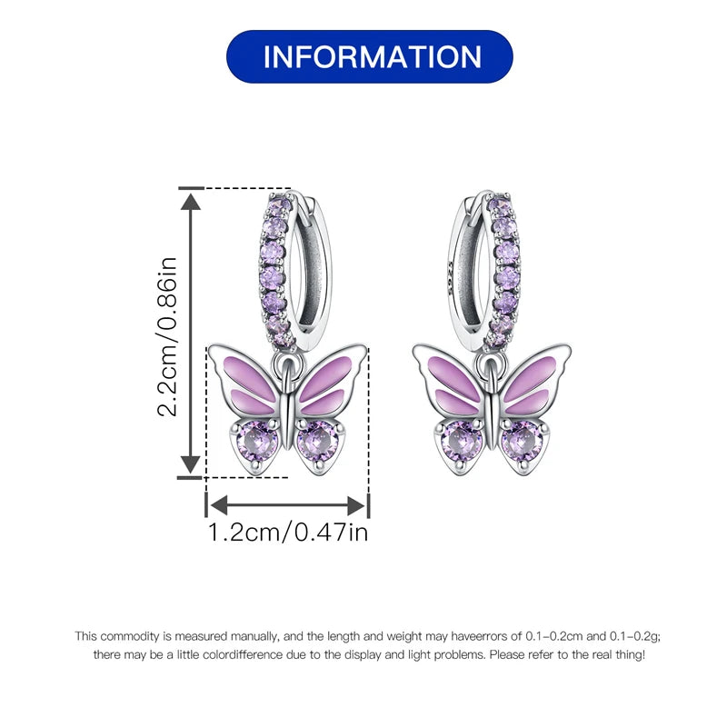 Earrings For Women Silver 925 Fashion Butterfly Snowflake Earrings Cubic Zircon Ear Studs Silver 925 Original Jewelry Gifts