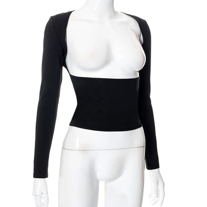 Backless Short Sleeve Blue Y2K Crop Top Women Casual O Neck Summer T Shirts Sexy Vintage Cut Out