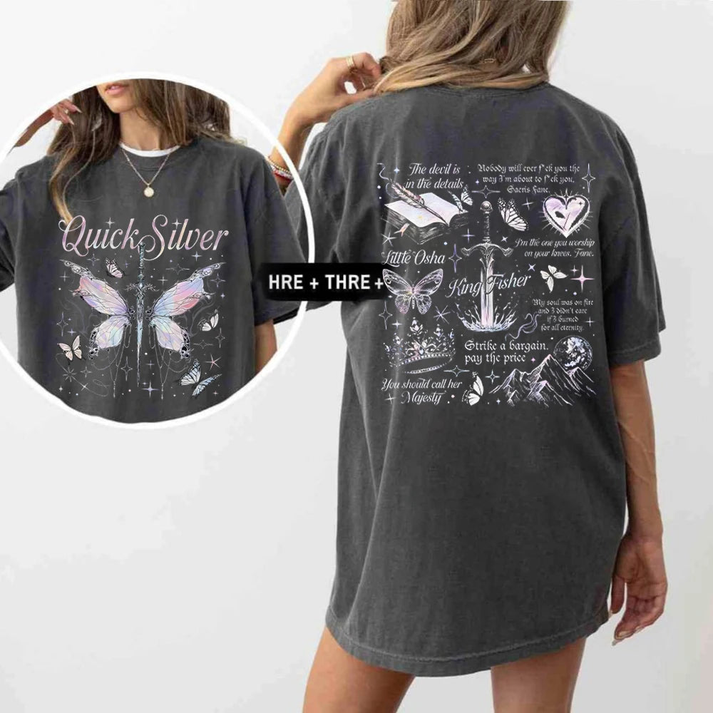 Quicksilver Two-sided Shirt For Fans Women's Saeris Fane Kingfisher Sweatshirt Little Osha Fantasy Y2K Unisex Top Streetwear dark grey