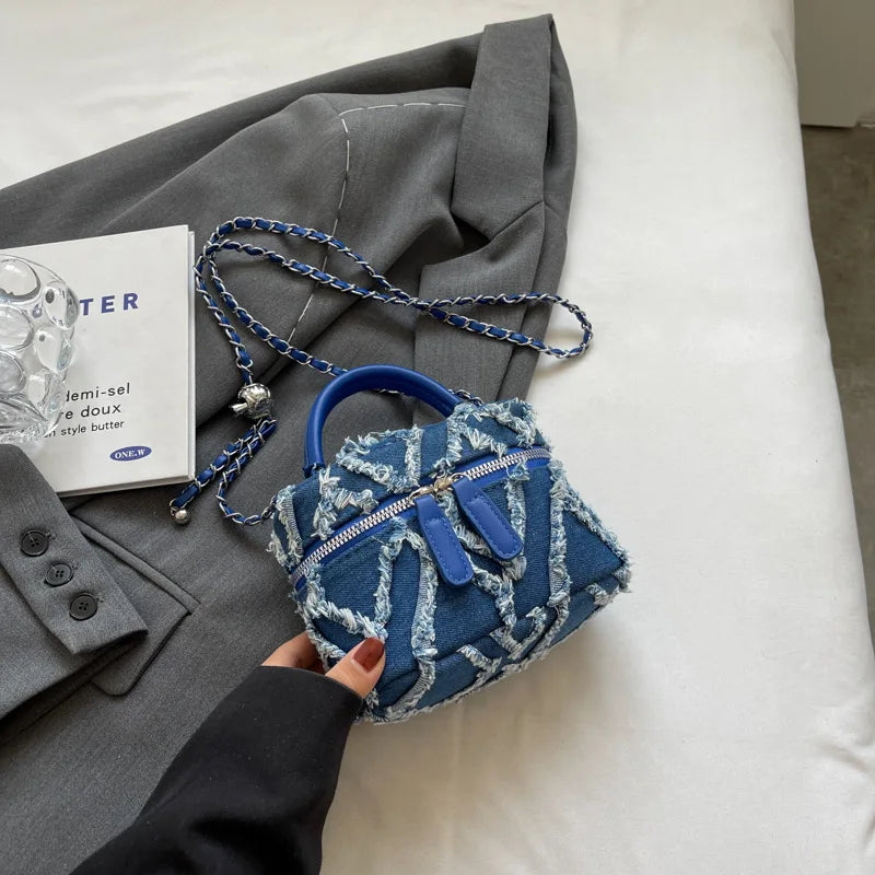 2024 New Designer Single Shoulder Bag Women Fashion Chain Crossbody Bags For Women Brand Ladies Handbags And Purses deep blue Mini(Max Length<20cm) CHINA