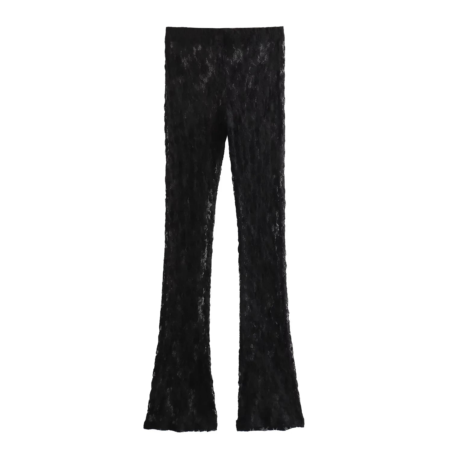 TRAFZA Summer Lace Jumpsuits For Women Fashion New Long Sleeves Hollow Out Slim Onesies Female Chic Wild Women's Bodysuits