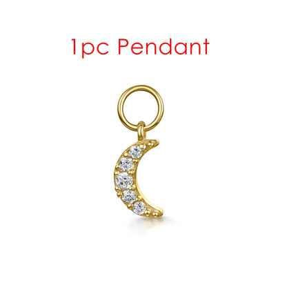 1PC Little Star Moon Snake Crystal Charms Pendant Helix Daith Earrings for Women Hanging Matching Piercing Lobe Tragus Jewelry CC033-2