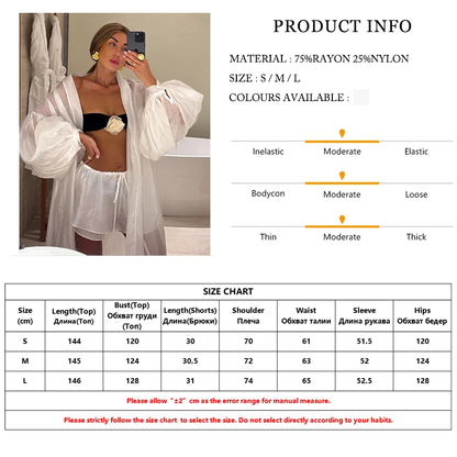 Marthaqiqi Casual Ladies Pajama Set Long Sleeve Nightie Sexy V-Neck Sleepwear Lace Up Nightwear Shorts Loose Home Clothes Female