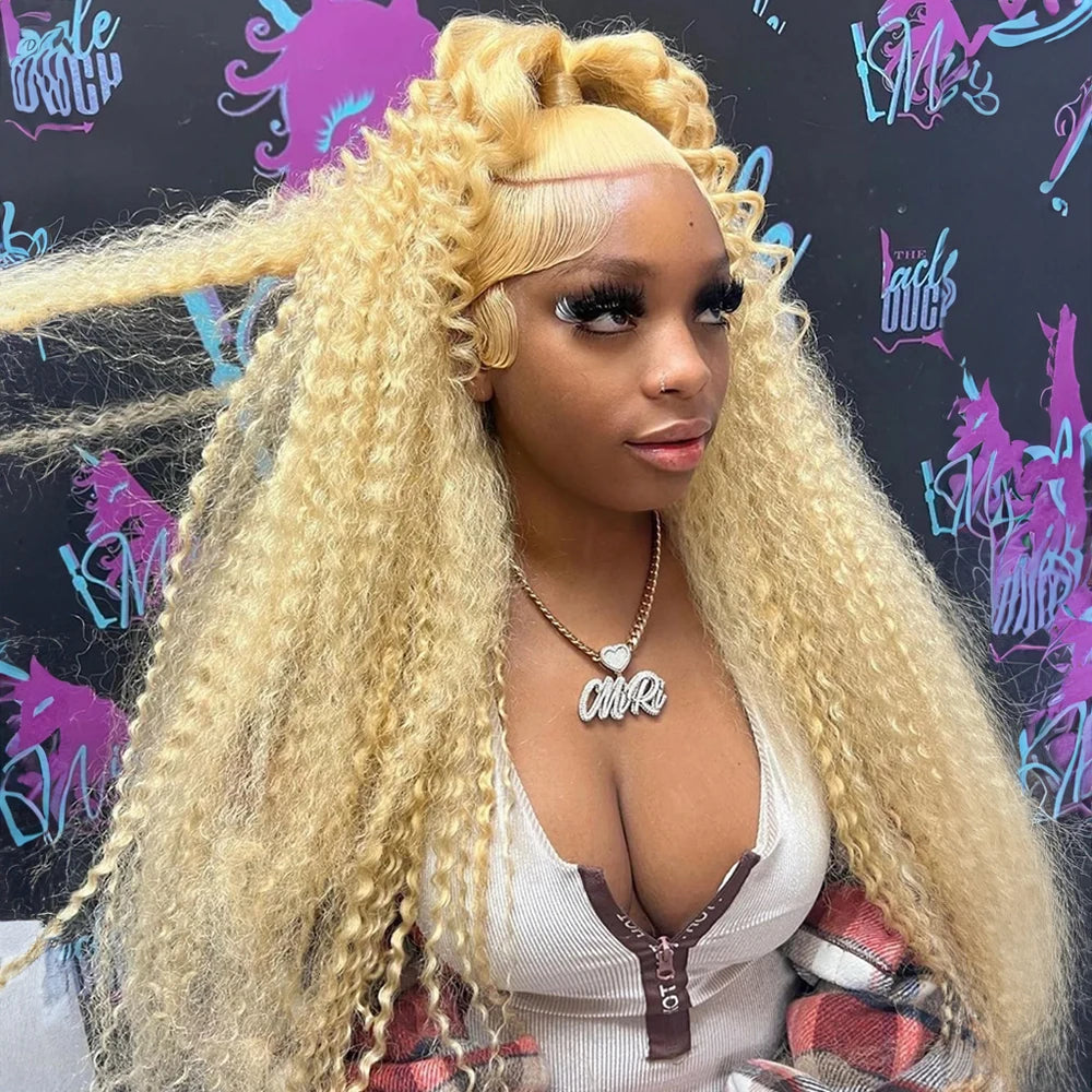 Deep Wave 13x6 HD Lace Frontal Human Hair Wig 30 40 Inch Curly 613 Honey Blonde Water Wave 13x4 Lace Front Wigs For Women 250% Badiee Stylez