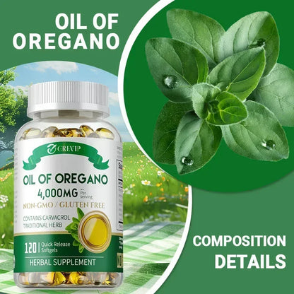 Organic Oregano Oil Capsules - with Black Seed Oil,Promotes Intestinal Digestion, Detoxification, Anti-oxidation