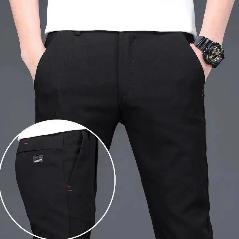 Male Suit Trousers Check Cooling Ice Silk Plaid Straight Up Clothes Offer Slacks Designer Men's Summer Pants Fabric 2024 Classic C3 Ice Silk Pants