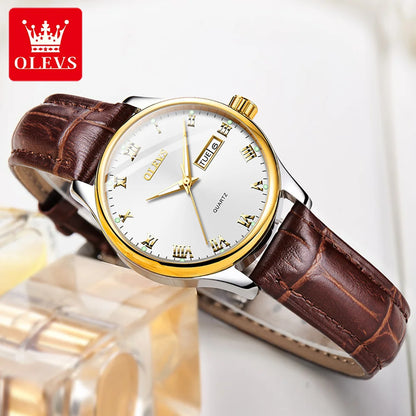 OLEVS Brand Belt Style Double Calendar Quartz Women's Watch 5582