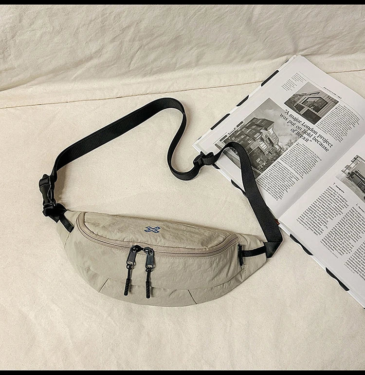 Casual Waterproof Chest Bags Large Capacity Crossbody Bags Korean Fashion Waist Bag Fanny Pack for Women Men's Travel Bag Banana