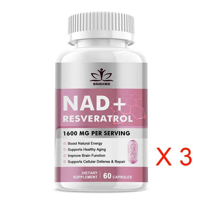 SNGHWE NAD+ Supplements - Anti-Aging Cell Booster, Supports Natural Energy - NAD+ Booster,Strengthens The Immune System 3-60 Pills