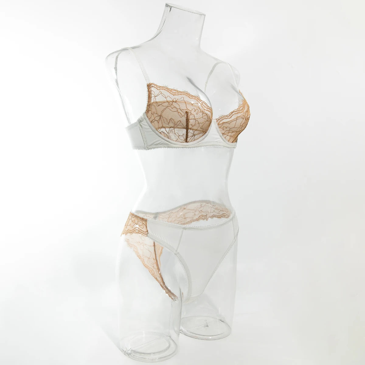 French Satin Lace Bra And Thong Set Sexy Ultrathint Lace Patchwork Lingerie Two Picec Sets Fancy Erotic Intimate Underwear Suit