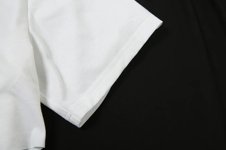 Nibber Loose Letter Print Mini t-Shirt Women Summer Trend Biased Collar Versatile Street Skinny Simple Classic Party Daily Tops