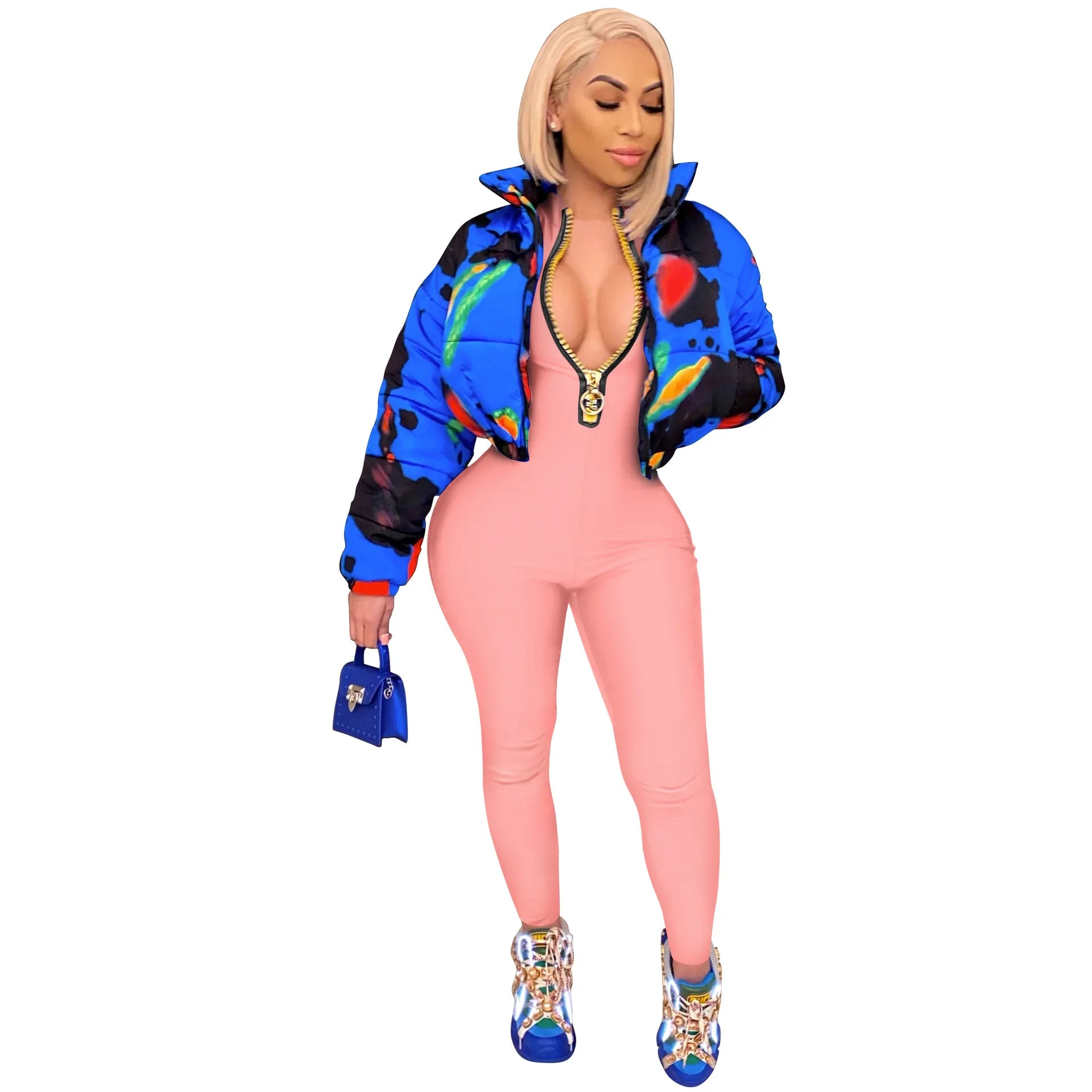 Women's Bodycon One-piece Jumpsuit Long Sleeved Big Zipper Female Casual Sport Workout Skinny Activity Wear Overalls Tops Badiee Stylez