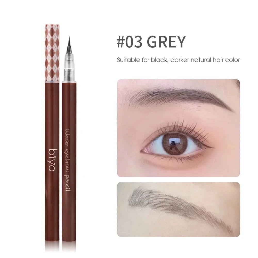 Ultra-fine Eyebrow Cosmetic Pencil Natural Brown Make Up Lying Silkworm Eyeliner Waterproof Long Lasting Liquid Eye Brow Pencil A-03 gray