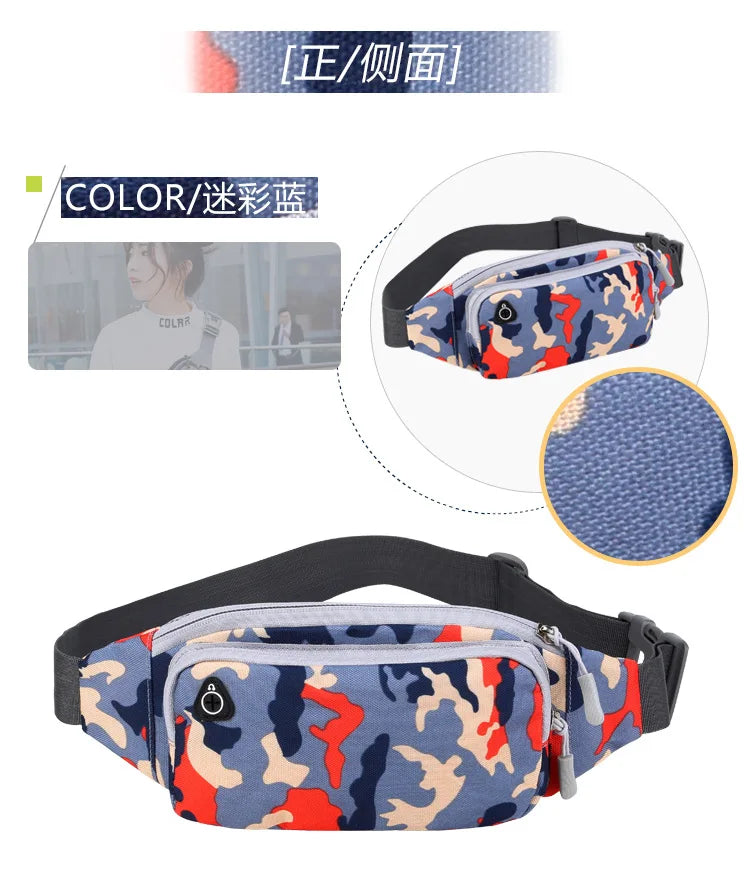 Nylon Waterproof Fanny Waist Bag Pack For Men Women Belt Pouch Male Belly Banana Ladies Bum Hip Kangaroo Sports Running Waistbag