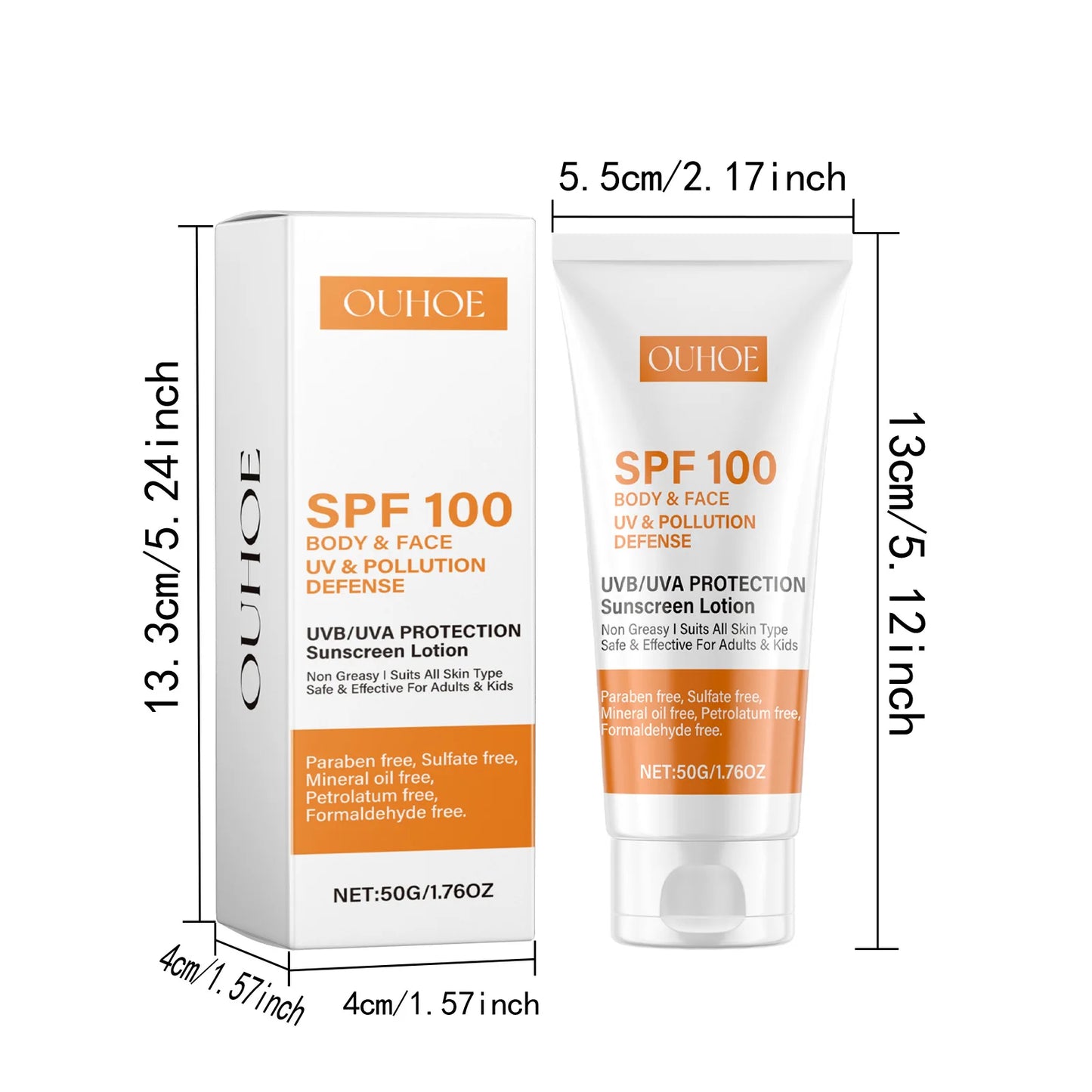 Facial Body Sunscreen Spf100 Anti Sun UV Protector Solar Skin Protective Sunblock Oil-Control Moisturizing Whitening Sun Cream
