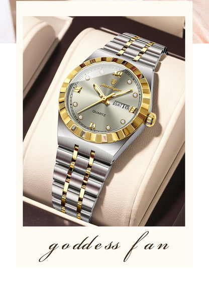 POEDAGAR Luxury Original Ladies Watch Luminous Waterproof Week Date Woman Wristwatch Stainless Steel Women Quartz Watches Female