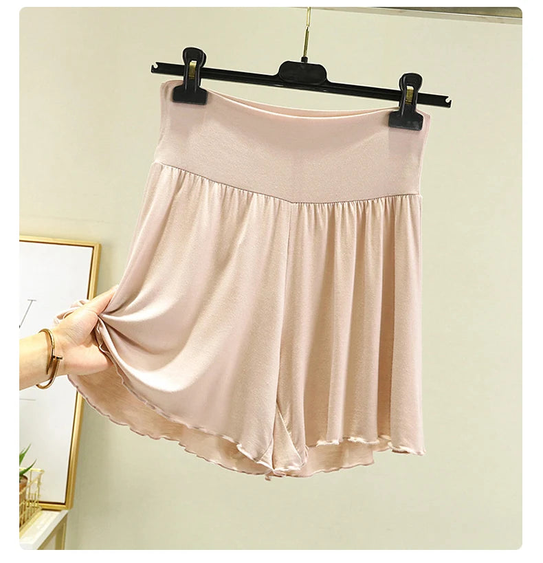 Modal Summer Shorts Sleep Bottoms Women Pure Color Casual Sleepwear Pants 2023 Loose Short Home Wide Leg Pants