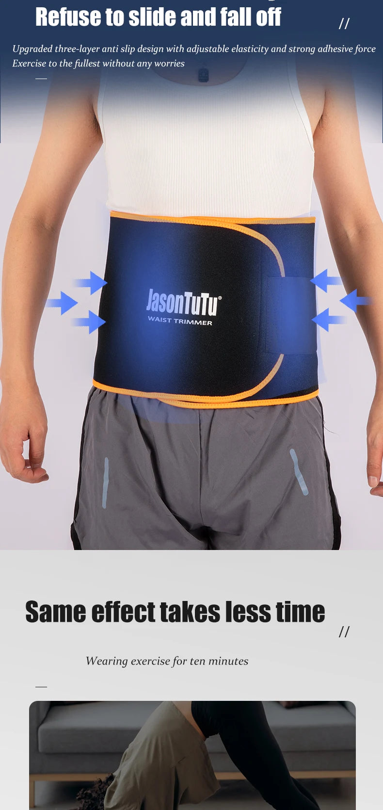 JASONTUTU Neoprene Sport Waist Belt Support Body Shaper Waist Trainer Loss Fitness Sweat Belt Slimming Strap Waist Trimmer