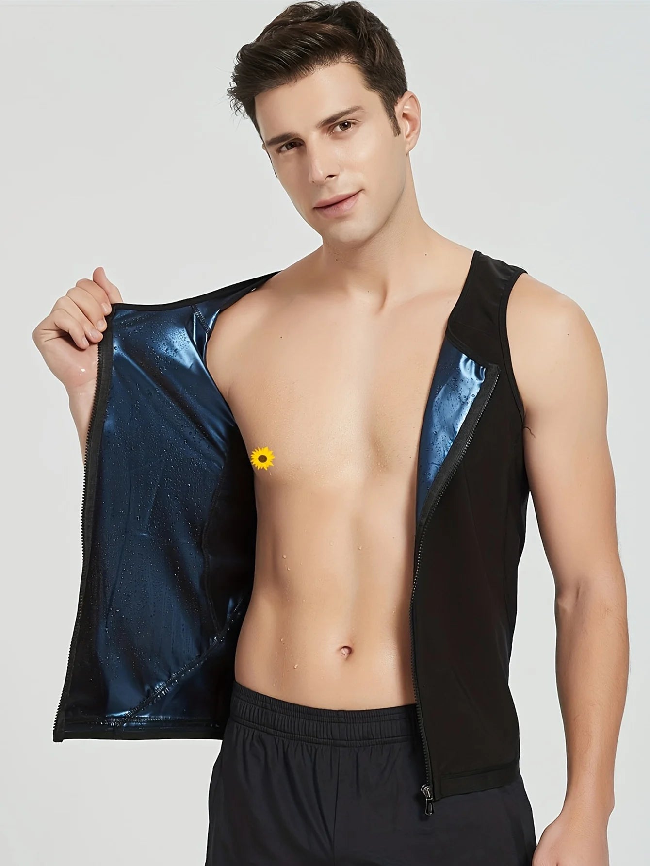 1pcs Sauna Sweat Suits Shirt Vest Waist Trainer for Men Compression Workout Shapewear Excersize Gym Clothes Working Out