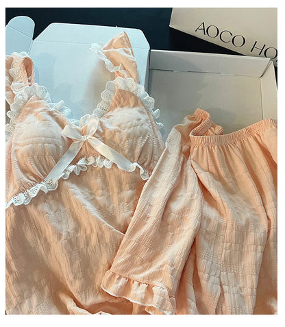 Summer Sexy Strap Spwear Women's ort Pants Loose Fit Home Clothes Set with Chest Pad 2024 New Tread Cotton Thin Woven