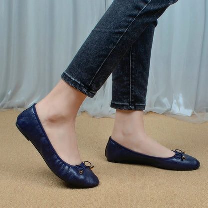 Cosysusy Women's Metallic Ballet Shoes, Casual Soft Sole Flat Shoes, Lightweight & Comfortable Slip On Shoes