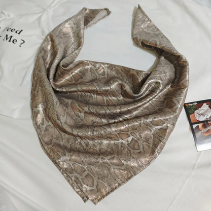 Headwear Y2K Snake Print Hair Scarf Soft Hip Hop Serpentine Hair Band Square Turban Snake Punk Bandana Streetwear