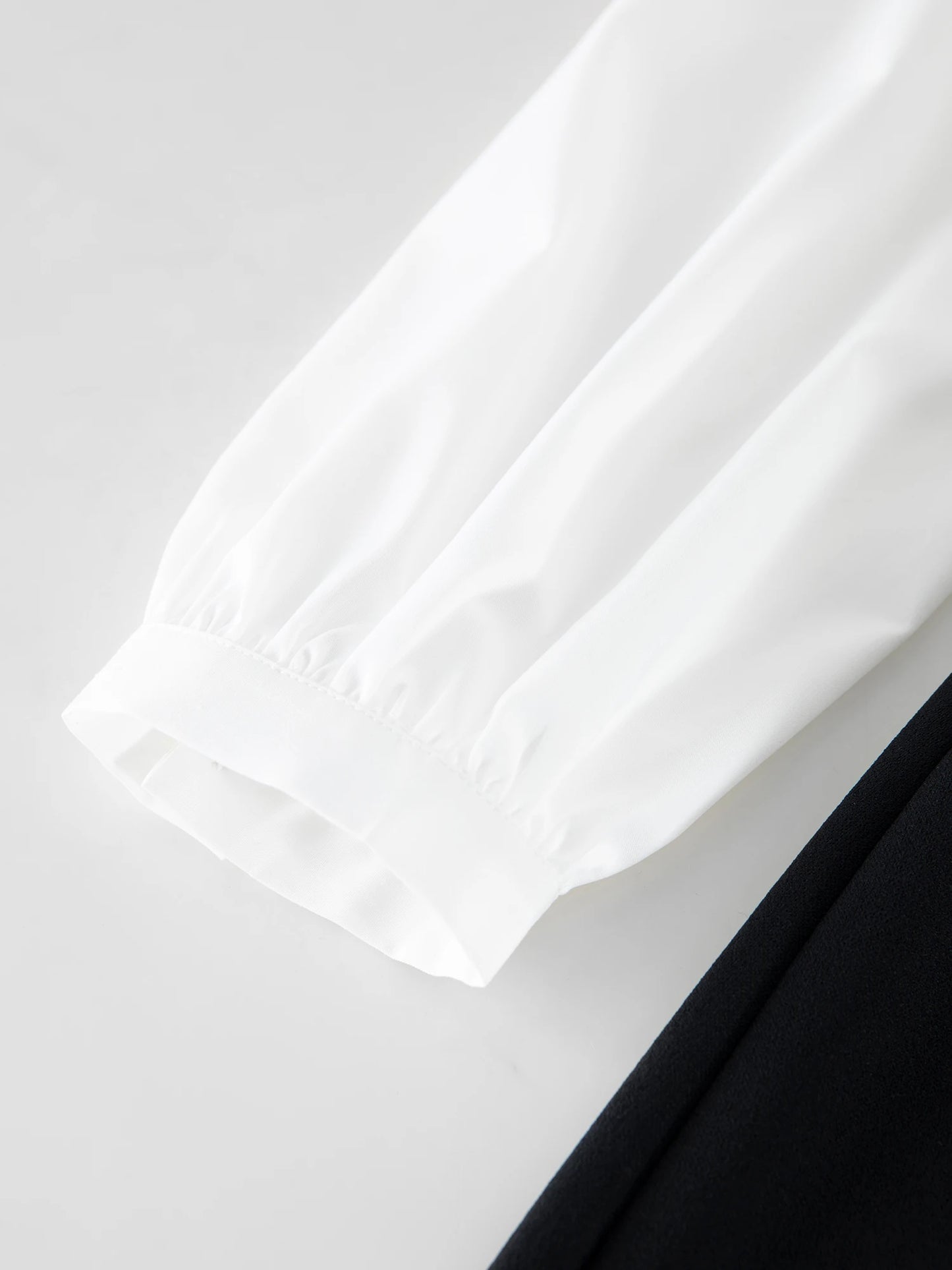 DUSHU Women Autumn Long SLeeve Dresses Office Lady Temperament Polo Neck A-LINE Long Dress Fake Two Patchwork Dress 24DS83358