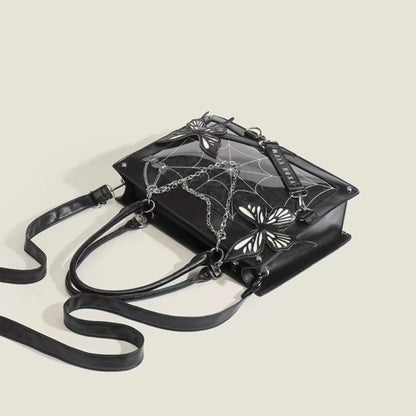 Labyrinth Butterfly Spider Web Letter Chain Handbags DIY Transparent Ita Bag Y2K Lolita Gothic Tote Vintage Fashion Shoulder Bag