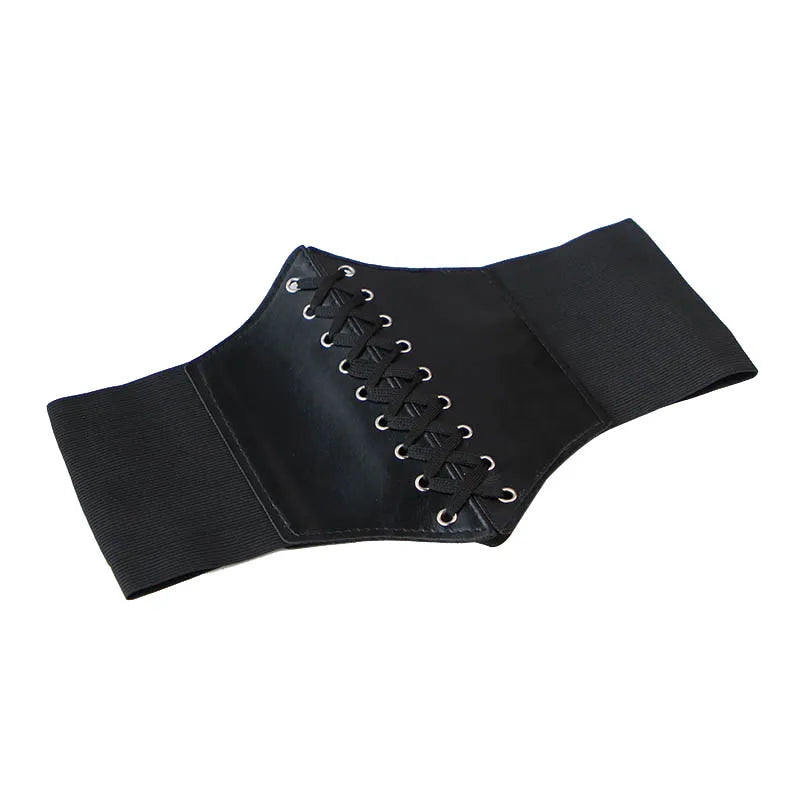 Fashion Women Corset Wide Belt Pu Leather Slimming Body Waistband Ladies Elastic High Waist Belt Gothic Dress Girdle Badiee Stylez