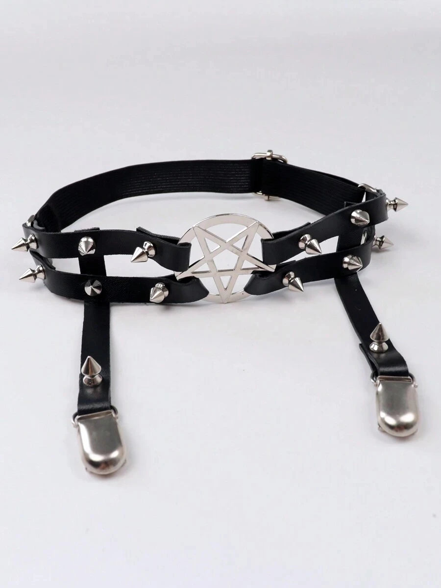 1PC Women Sexy Garter Belt Rivets Leg Ring Rock Pub Punk Pendientes Party Club Sexy Gothic Femmal Suspender Badiee Stylez