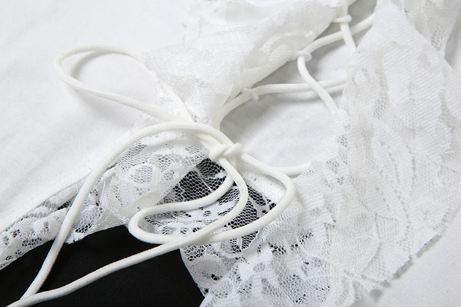 Sylcue Summer New Fashionable High Street Sweet Gentle Sexy Youth Girls Solid Color Shoulder Fringe Long Top