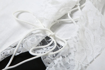 Sylcue Summer New Fashionable High Street Sweet Gentle Sexy Youth Girls Solid Color Shoulder Fringe Long Top