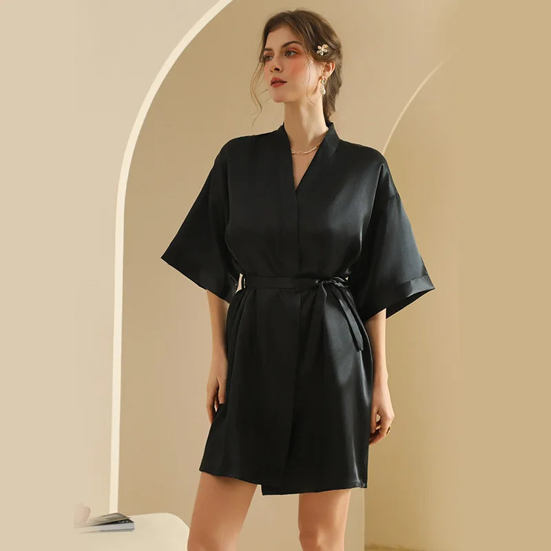 Personalized Text Logo Wedding Bathrobe Bridal Robe Bride Bridesmaid Wedding Robes Woman Bachelorette Hen Party black robe