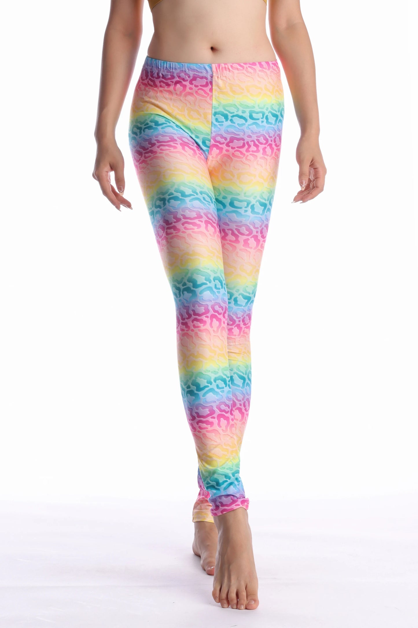 Women Leggings High Waist Cartoon Comic Beauty Print Trousers Soft Female Casual Elastic Pant