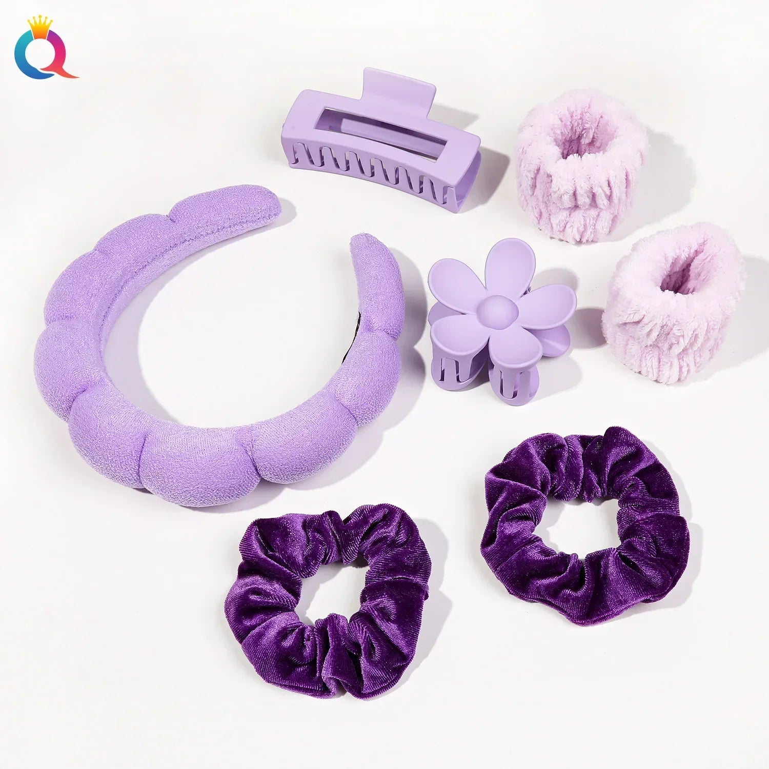 Wash Face Headbands For Women Puffy Sponge Hair Bands Cuff Waterproof Bands Absorbent Wristbands Girls Hair Accessories Set Badiee Stylez