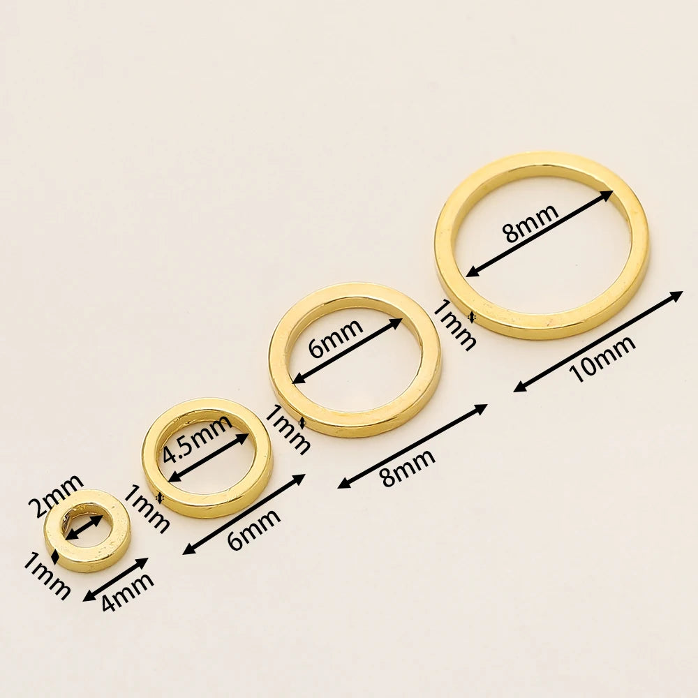10/20Pcs/Pack 14K/18K Gold Color Plated Close Jump Rings Split Rings Connector for Jewelry Necklace Making Accessories