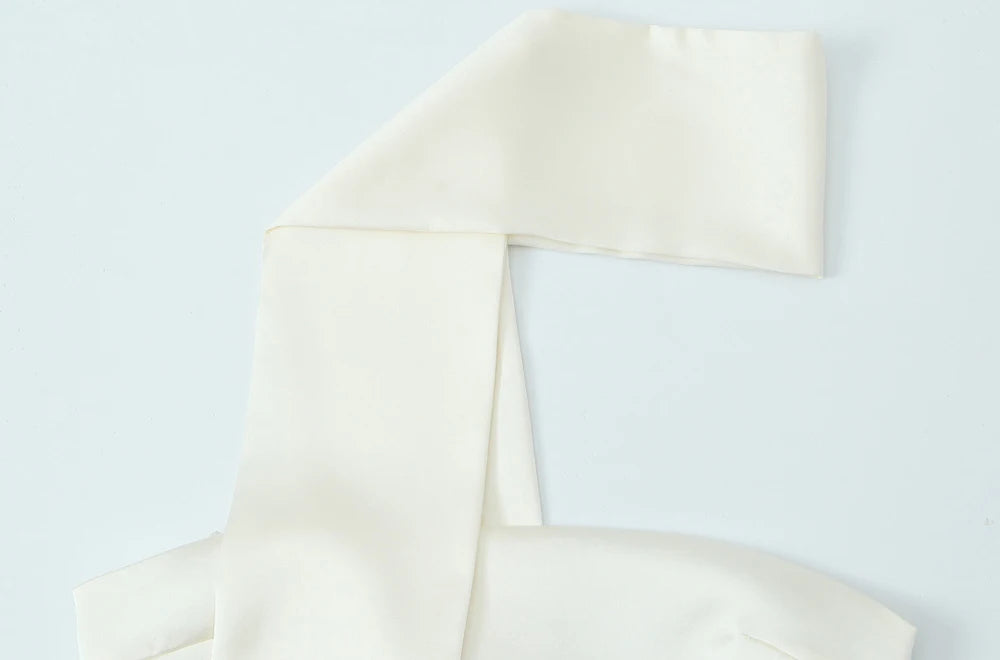 TRZA Women Sexy Fashion With Scarf Strapless Bustier Tops Straight Neck Side Zipper Female Camis Mujer