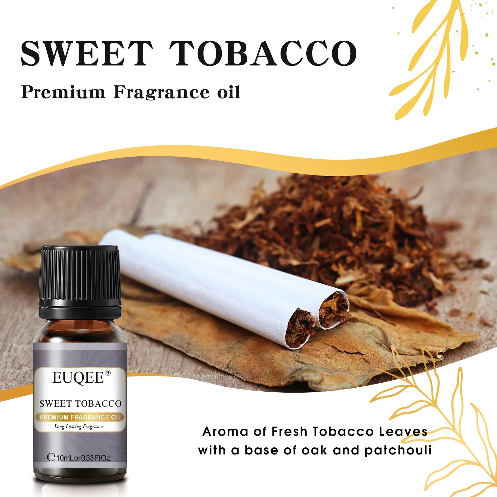 EUQEE 10ML Men's Fragrance Oil For Car Diffuser,Making Candle Leather Forest Pine Coffee Cake Cedarwood Bay Rum 1pcs/3pcs/6pcs - Badiee Stylez