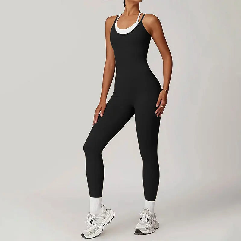 Sporty New Jumpsuits Black Sexy Women Backless Bodycon Female Jumpsuits Streetwear Fashion O-Neck Sporty Elegant Lady's Clothing Badiee Stylez