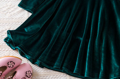 2025 Red Christmas Dress for Baby Girls Winter Long Sleeve Mesh Dresses for 3-8Yrs Kid Star Sequin Birthday Party Princess Dress