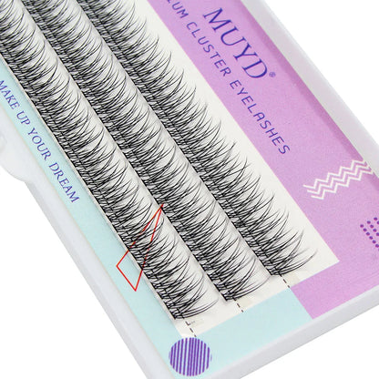MUYD 120pcs Premium Mink Individual Fishtail Eyelash Extension Natural 3D Cluster Eyelashes Professional Makeup Flared Lashes