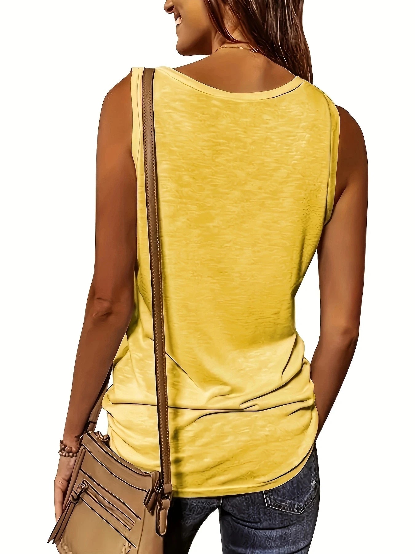 Versatile Women's V-Neck Half-Zip Tank Top - Casual All-Season Wear with Durable Stretch Fabric