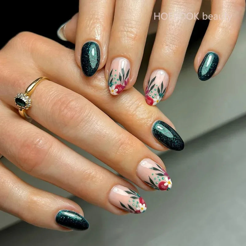 24pcs Nude French Fake Nails White Edge Almond False Nails Art Full Coverage Removable Waterproof Artificial Press on Nail HOT-W1449