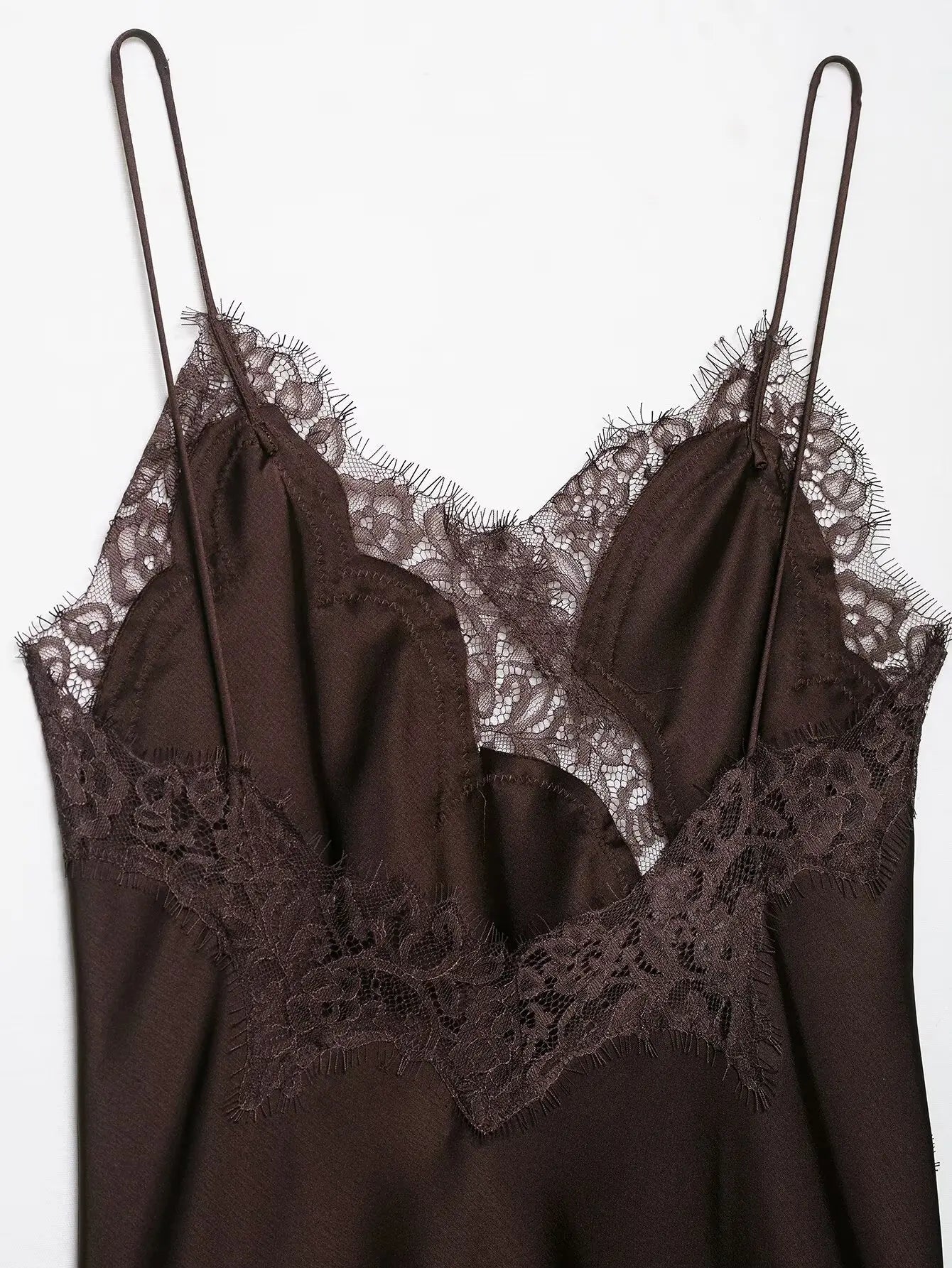 Satin Sexy Lace Spliced Short Sling Dress Women Sleeveless Backless Asymmetric Sexy Party Dresses 2025 Summer Lady Dress ﻿ Badiee Stylez