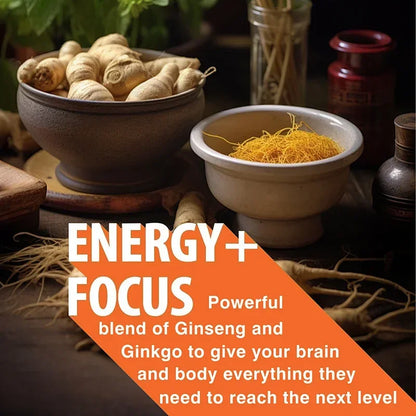 Panax Ginseng + Ginkgo Biloba - Immune Support, Enhance Physical Performance, Improve Memory, and Maintain Overall Health