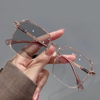 Photochromic Anti Radiation Glasses Metal Eyeglass For Woman Men Badiee Stylez